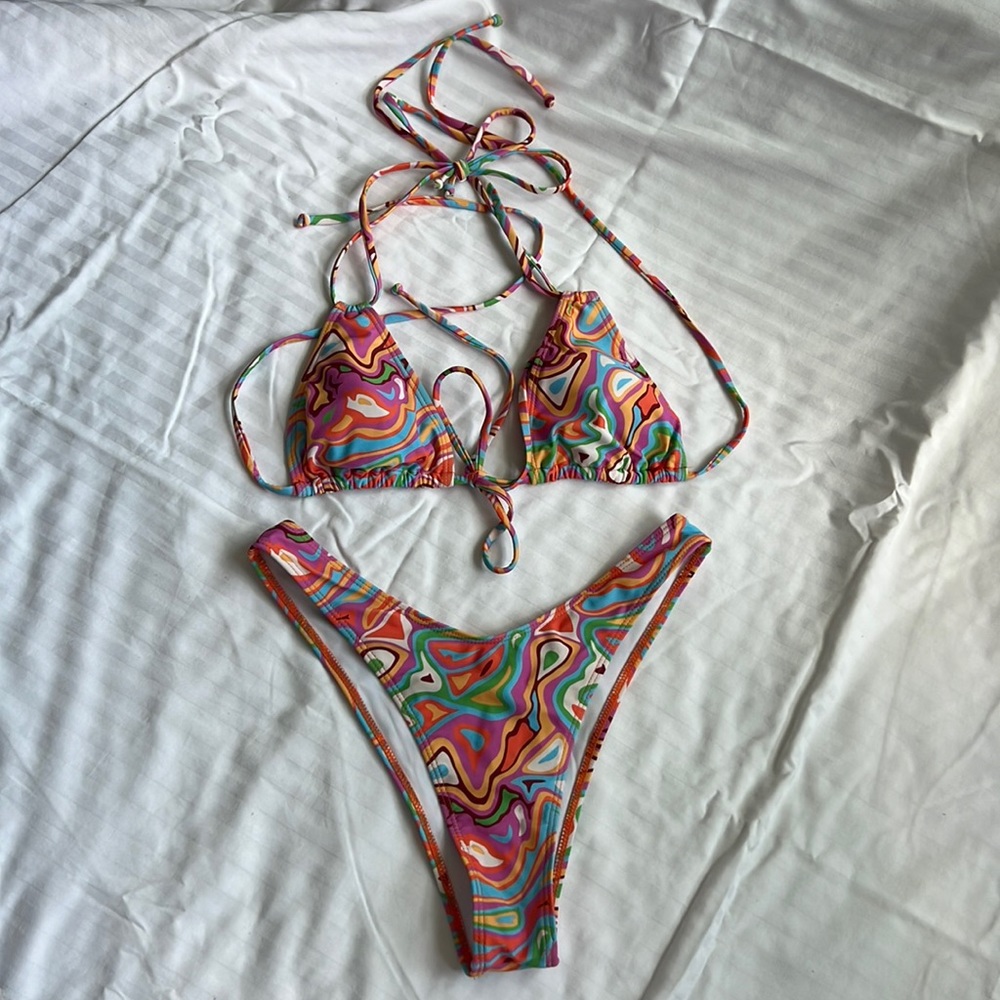 Three Piece Multi Color Swimsuit